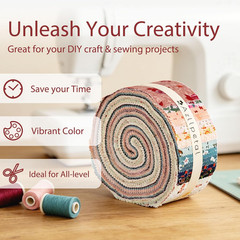 Jelly Roll Fabric, Pre-Cut Cotton Fabric Strips for Quilting | 2.5 X 45” Strips,