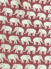 Duralee Red Elephant 15451 Driftwood Decor Fabric Remnant #11