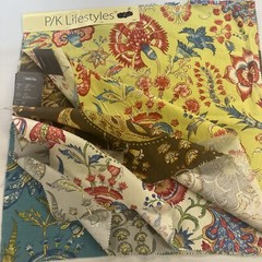 P/K Lifestyles Williamsburg Upholstery Samples 6 Large 27” x 26”Mixed Colors