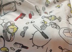 Girly Accessories Theme Print – 2 Way Stretch Cotton Fabric – 1 2/3 Yards