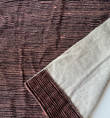 Groundworks Kelly Wearstler Stroke Shell/Onyx Designer Fabric Remnant 24″x24″
