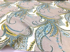 Richloom Upholstery Linen Fabric Rimbly Dune Paisely Floral OO46