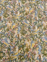 Rose & Hubble Designs: Fairies on Blue Flowered Cotton Fabric OOP