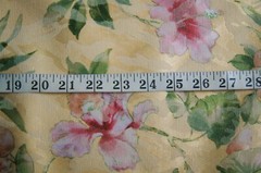 3/4 Yard Classic Florals on Yellow Thin Silky Upholstery Fabric 34″ X 56″