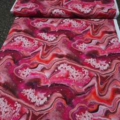 19″ Fusion II Ocllo Mason Quilting Treasures Red Pink Abstract Blender Print