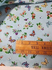 MMFab Blue Floral Butterfly Print Cotton Quilting Sewing Fabric 44″ X 5.1yds