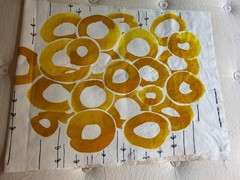 IKEA Maria Vinka 2011 Golden Yellow Flowers Wide Fabric 85.5″ x 59″ + 23″ x 59″