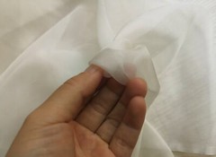 1 yard X 1.35 meter Off White Silk Chiffon Gauze Fabric Dyeable Silk
