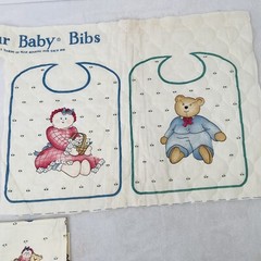 Vintage “That’s Our Baby” 624 Quilted Bib Panels Doll Bears & Mouse Plus Fabric