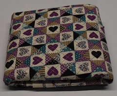 4-1/2 yards vintage cotton FABRIC TRADITIONS hearts stars PURPLE TEAL country