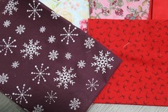 Scrap Piece Quilting Cotton Sewing Fabric RED PINK Hues 8 Different Patterns