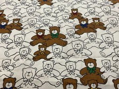 Princess Fabrics, Inc Teddy Bears with Bowties Cotton Fabric 2 Yards Pattern 480