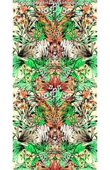 Chiffon Print Anguilla, Floral Border, Sheer Dress Fabric, Sewing
