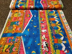 Country Gardens BTY Kari Pearson QT Kids Farm Animal Barn Colorful Stripe