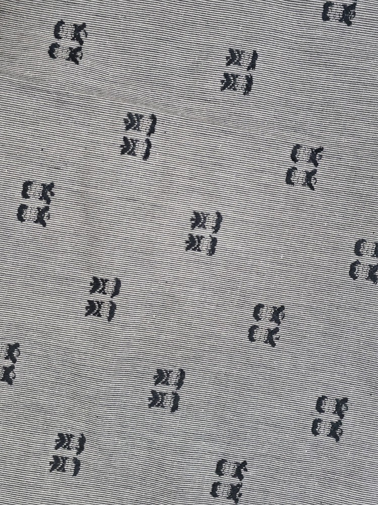 Blue pin stripe with embroidered embossed design thick fabric 4.16 yards x 45