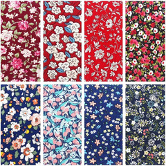 Cotton Charm Packs 42 Pieces 5×5 Inch Dark Floral Fabric Squares for Quilting