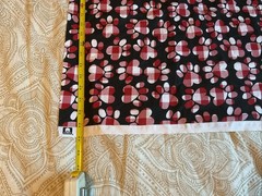 Cotton Fabric Multicolor Heart Print on Black 17”x42” Quilting Sewing