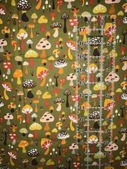 1/2 Yard Alexander Henry Willow Shroom Cotton Quilting Fabric Mushroom Toadstool