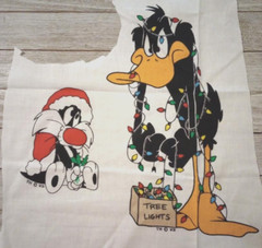 looney tunes daffy christmas fun fabric large print 12 x 6 inch 1pc