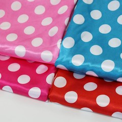 58” Wide 2cm Big Polka Dots Satin Fabric Polyester Diy Sewing Crafts Material