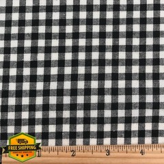 Generic Black White Gingham Fabric 1yd