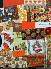 Thanksgiving Fall Autumn Fabric Scraps Quilting Slow Junk Journals Vintage – 30
