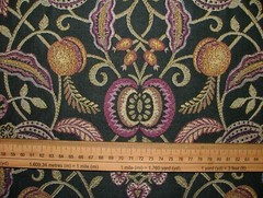 Arts And Crafts Coxhall Black Jacquard Curtain Upholstery Cushion Use Fabric