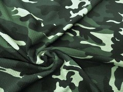 Bullet Printed Liverpool Textured Fabric Stretch Woodland Camouflage Green V27