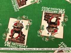 Cotton FLANNEL Fabric Christmas The Saturday Evening Post SEPS Curtis by 1/2Yard