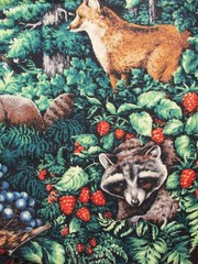 VTG `90`s “Springs Naturally Glendale Cottage” Woodland Animals & Cottage Panel
