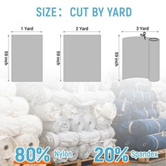 Nylon Spandex Fabric, 80% Nylon, 20% Spandex,Swimwear, 3 Yard, White