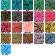 Fuchsia And Green Faux Silk Fabric By The Yard, 42 inches width Pink Silk Fabric