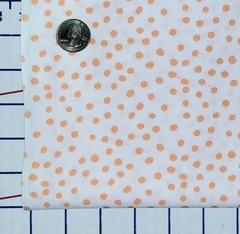 Pastel Orange Peach White Polka Dots Cotton Fabric Easter Nursery BY THE YARD