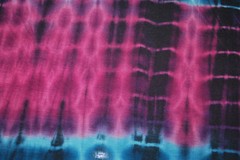 Tie-Dye Rayon Spandex Jersey Knit Fabric Beautiful Stretch knit Teal Plum 9 oz