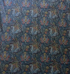 3+1/2 Yards Kaufmann Drapery Upholstery Fabric Blue Paisley 56″ Wide