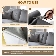 Linen Furniture Sofa Repair Tape 5×80 inch Self Adhesive Black Fabric Tape