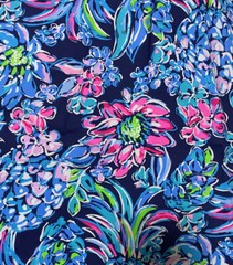 Lilly Pulitzer Cotton Poplin Fabric High Tide Navy Pineapple Paradise 36″ X 57″