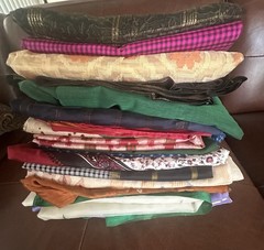 Fabric From India Lot Approximately 12lbs 18 Large Pieces Multicolor