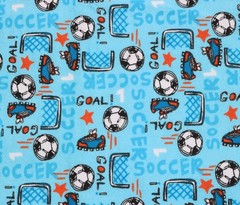 2 Yards Blue Soccer Print Cotton Flannel Fabric JO-ANN Fabrics