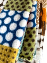 Colorful Patchwork Fleece Fabric ~ 1 Yard, 62″ Wide ~ Use for Lap Throw, Pillow