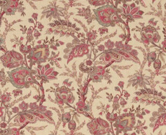 GP & J BAKER CURTAIN FABRIC DESIGN Jewel Indienne 4.5 METRE RED/BLUE LINEN BLEND