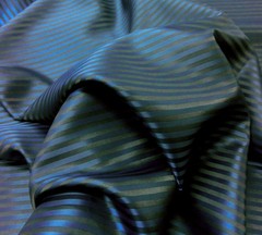 Blue & Black Stripe Faux Silk Fabric 60″W Material Lining Suit Skirt Ties Drape