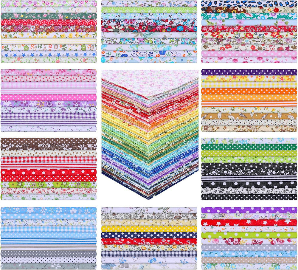 100 Pcs 8 X 8 Inch Cotton Fabric Squares No Repeat Floral Patchwork Fabric Pre C