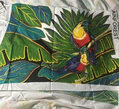 Boxer Bonanza RAINFOREST TOUCANS IGUANA Shorts Fabric Panel Sewing M L or XL