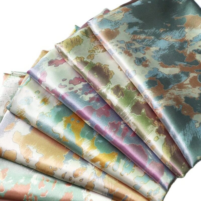 By Yard Soft Satin Fabric Material Lining Geometric Charmeuse Abstract
