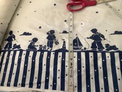 SEASIDE SILHOUETTES POSITIVE BORDER boat cotton FABRIC Daisy Kingdom 1/2 yd BTHY