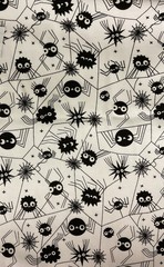3/4 Yard Spiders On white Cotton Knit