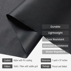 Precut Nylon Fabric (1 Yard x 57 inch) – Water Repellent Ripstop Fabric, Ligh…