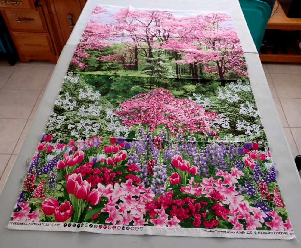 Timeless Treasures of SOHO Patt# “Nature”- C 2759 Flowers Forest Fabric Remnant