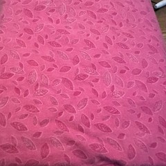 Pink Flannel Fabric Leaf Print 2.5 Yards 90×42 Soft Cotton Material Crafting